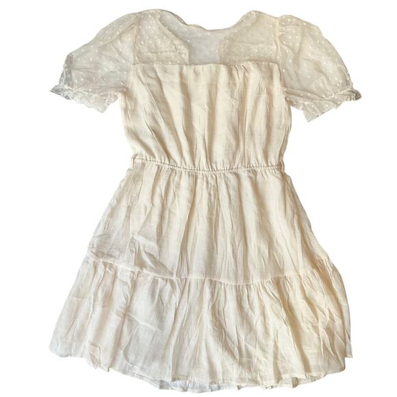 Sweet Wanderer Women Dress size S KneeLength Baby Doll Sheer Mesh Ivory White - Picture 11 of 11